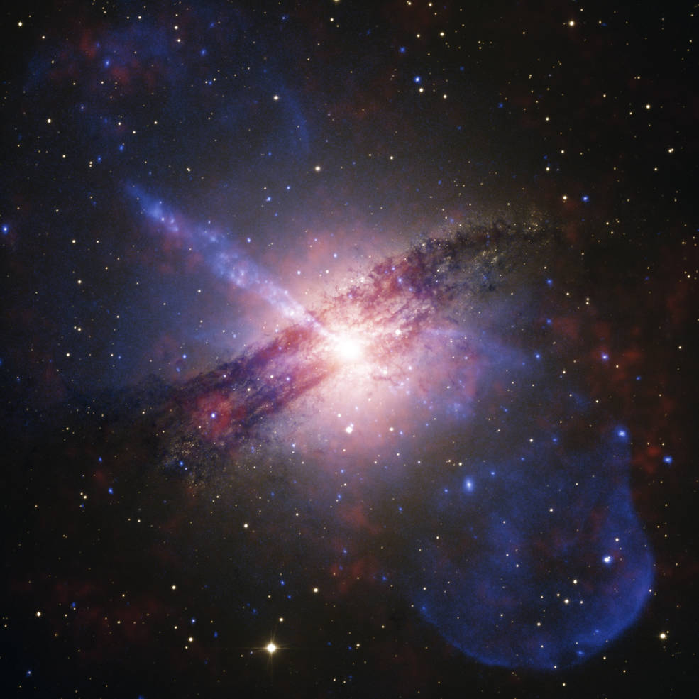 supermassive black hole with jets of high-energy particles